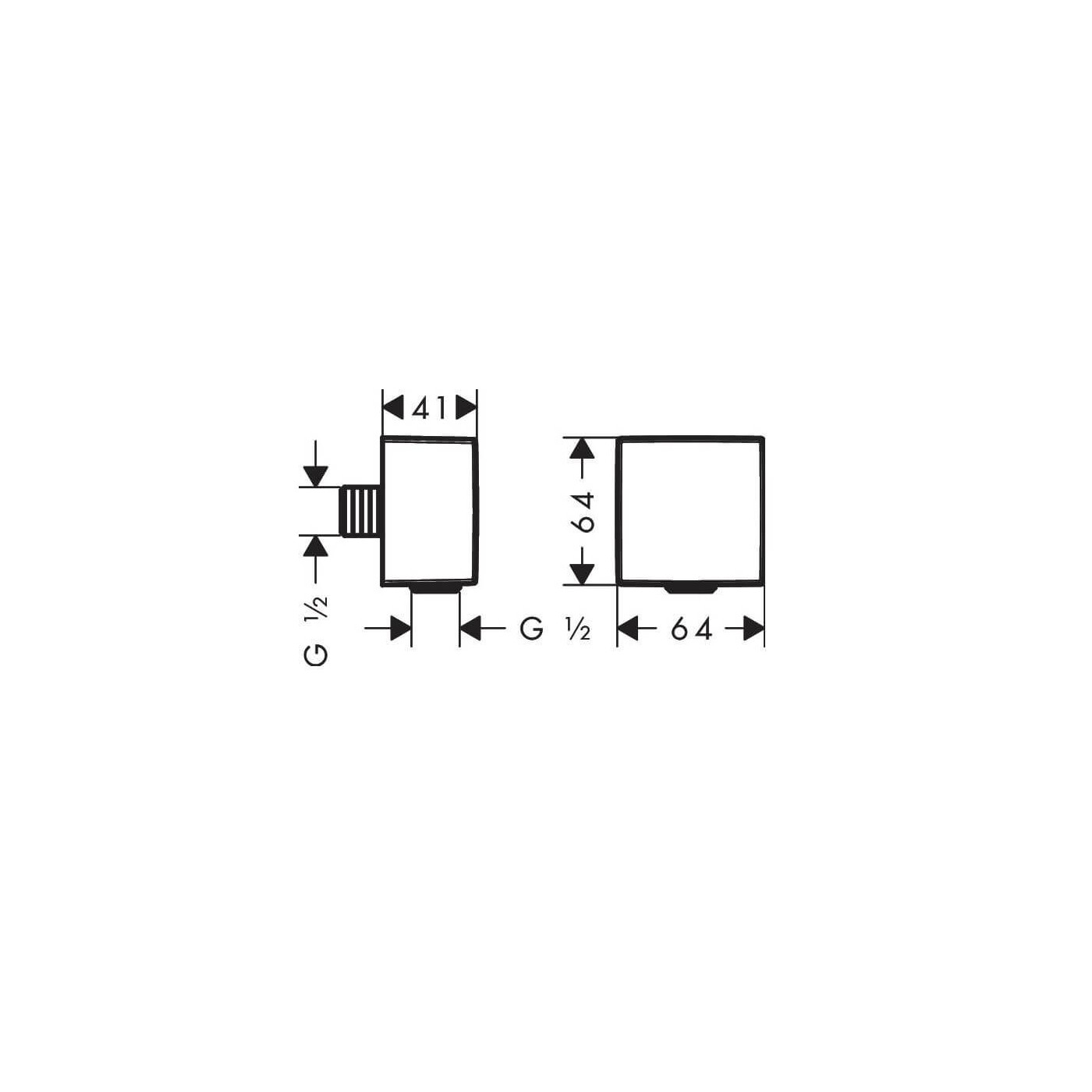 Przyłącze Węża Square Z Zaworem Zwrotnym FixFit 26455670 Hansgrohe Przyłącze Węża Square Z Zaworem Zwrotnym FixFit 26455670 Hansgrohe