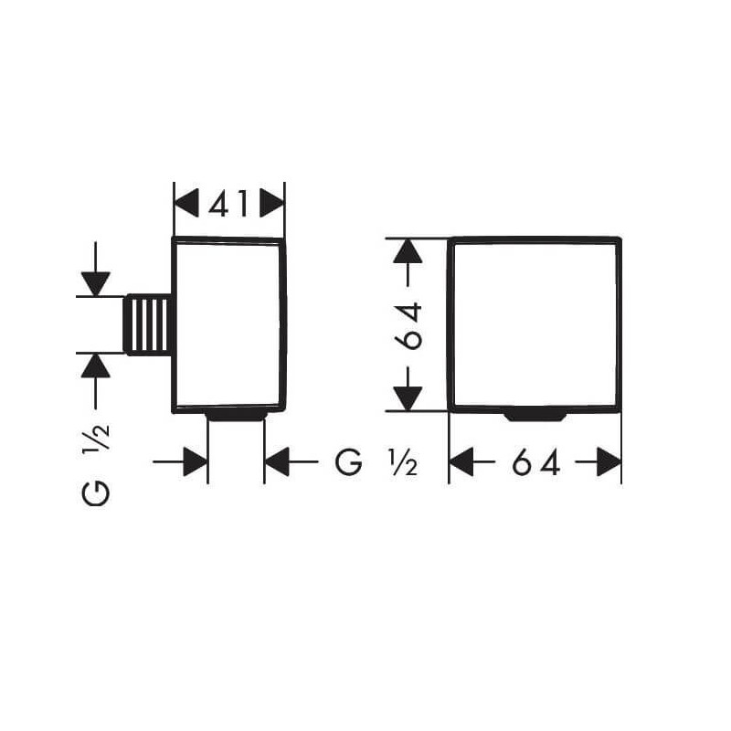Przyłącze Węża Square Z Zaworem Zwrotnym FixFit 26455670 Hansgrohe Przyłącze Węża Square Z Zaworem Zwrotnym FixFit 26455670 Hansgrohe