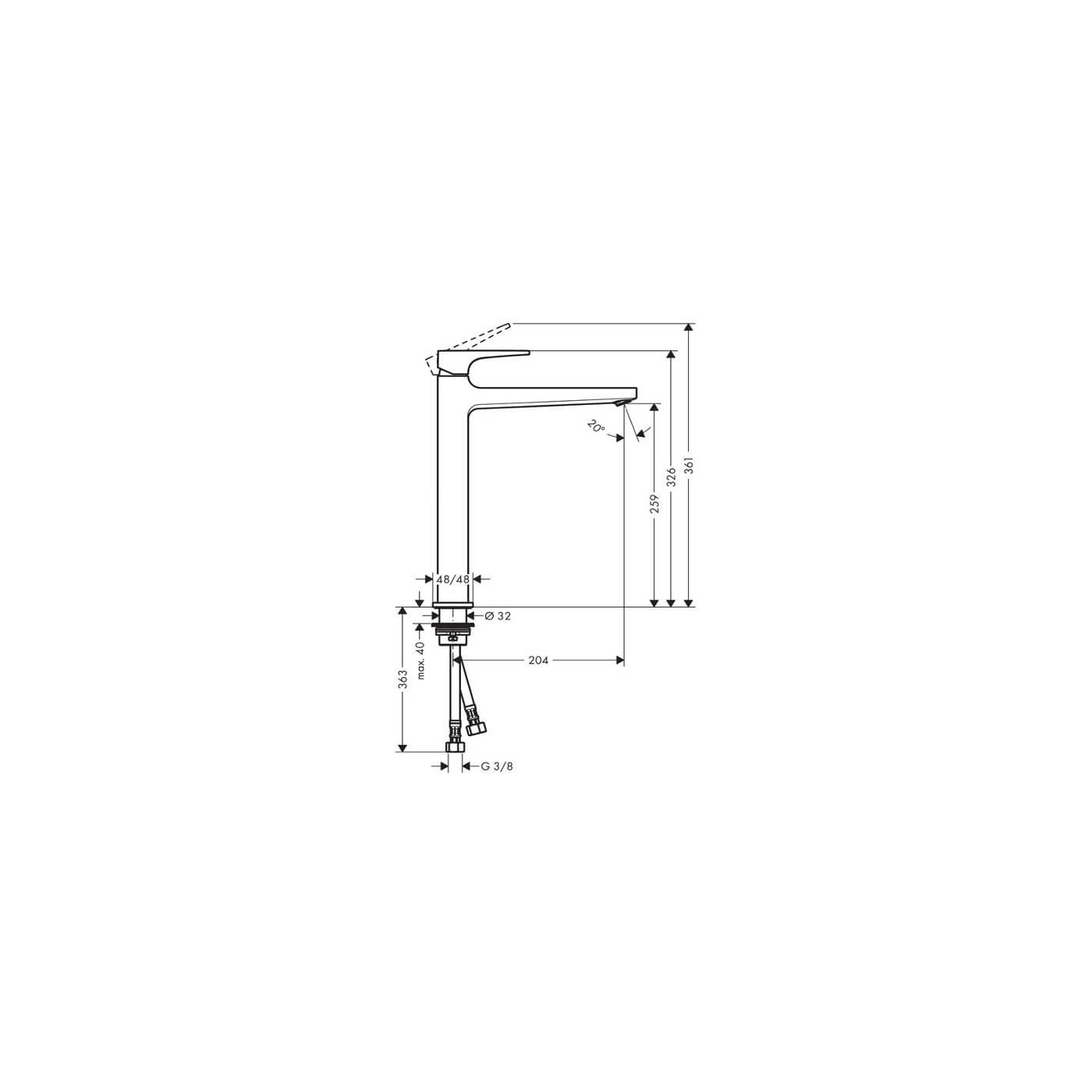 Bateria Umywalkowa Loop Metropol 260 74512000 Hansgrohe Bateria Umywalkowa Loop Metropol 260 74512000 Hansgrohe