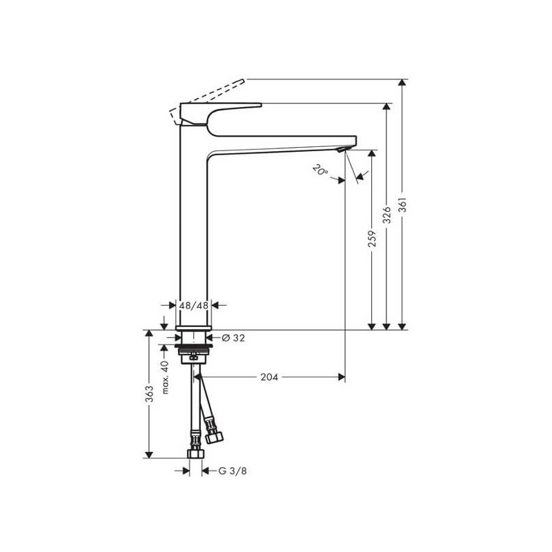 Bateria Umywalkowa Loop Metropol 260 74512000 Hansgrohe Bateria Umywalkowa Loop Metropol 260 74512000 Hansgrohe