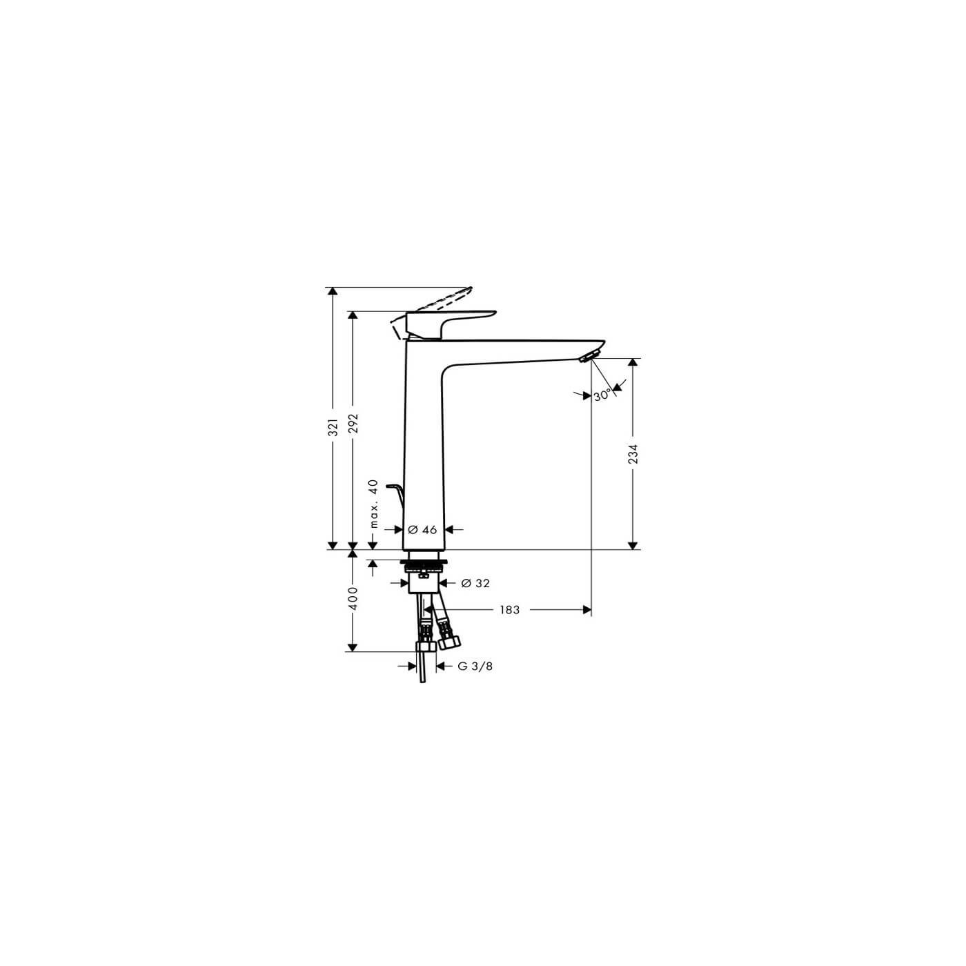 Bateria Umywalkowa Talis E 240 71716000 Hansgrohe Bateria Umywalkowa Talis E 240 71716000 Hansgrohe