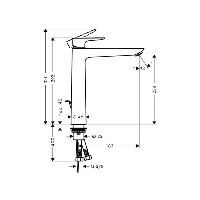 Bateria Umywalkowa Talis E 240 71716000 Hansgrohe Bateria Umywalkowa Talis E 240 71716000 Hansgrohe