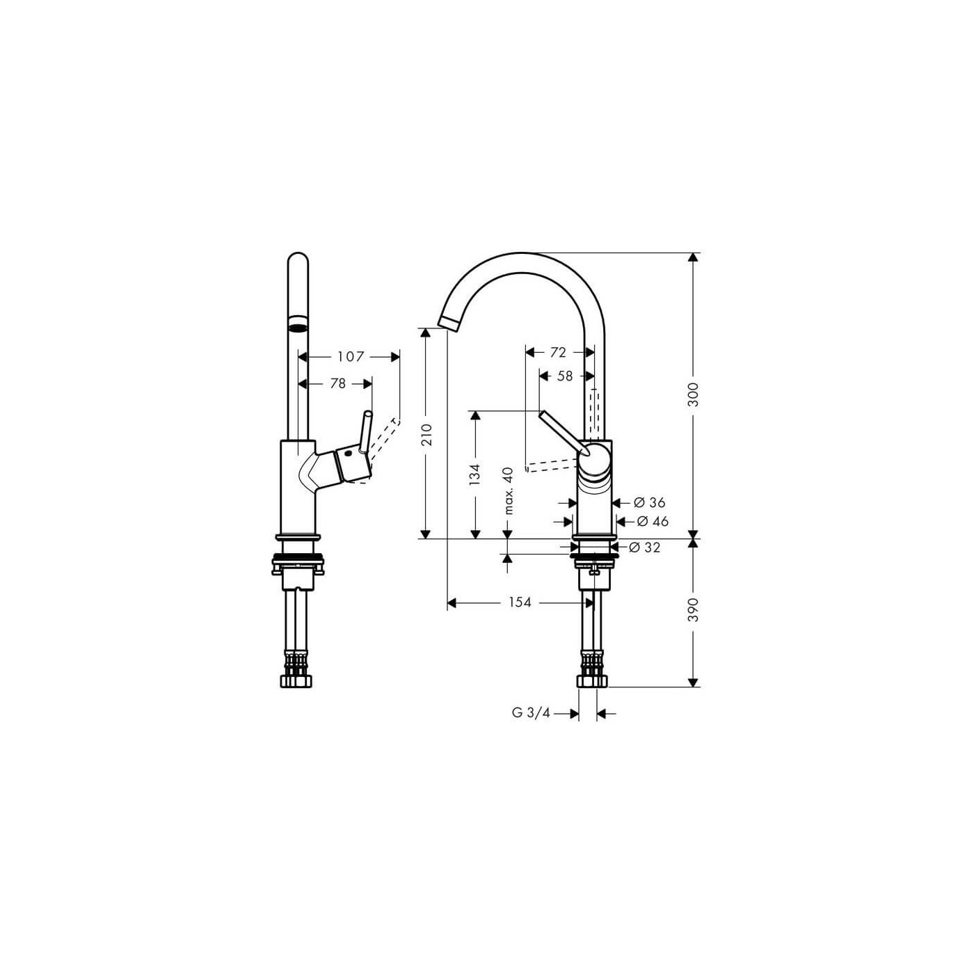 Bateria Umywalkowa Talis S2 Wysoka 32082000 Hansgrohe Bateria Umywalkowa Talis S2 Wysoka 32082000 Hansgrohe