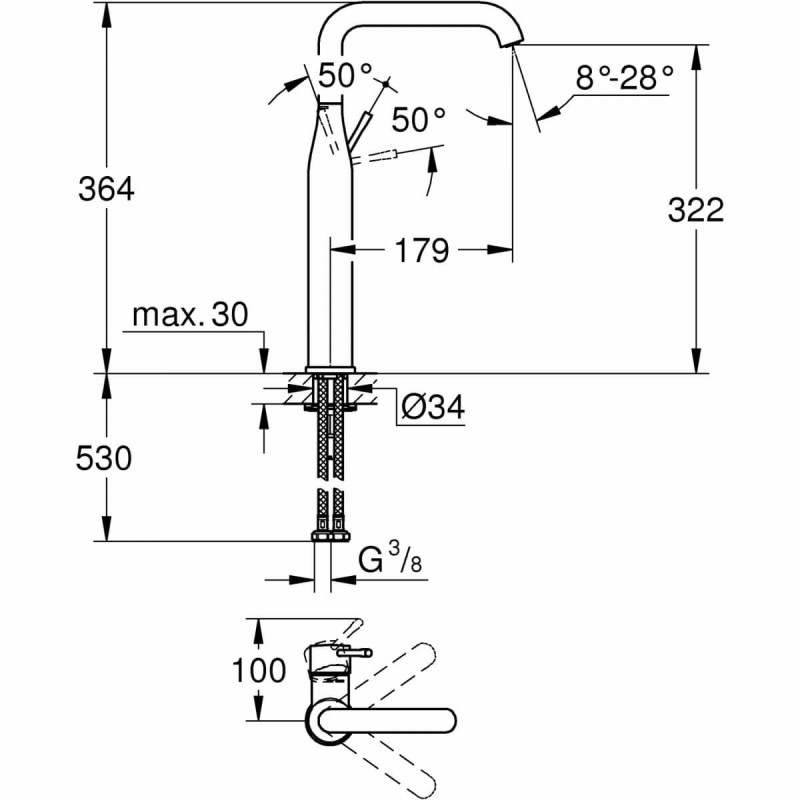 Bateria Umywalkowa Essence XL 32901001 Grohe Bateria Umywalkowa Essence XL 32901001 Grohe