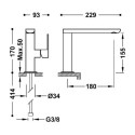 Bateria Umywalkowa Loft Tres Wylewka Kwadratowa 20020501 Tres Bateria Umywalkowa Loft Tres Wylewka Kwadratowa 20020501 Tres