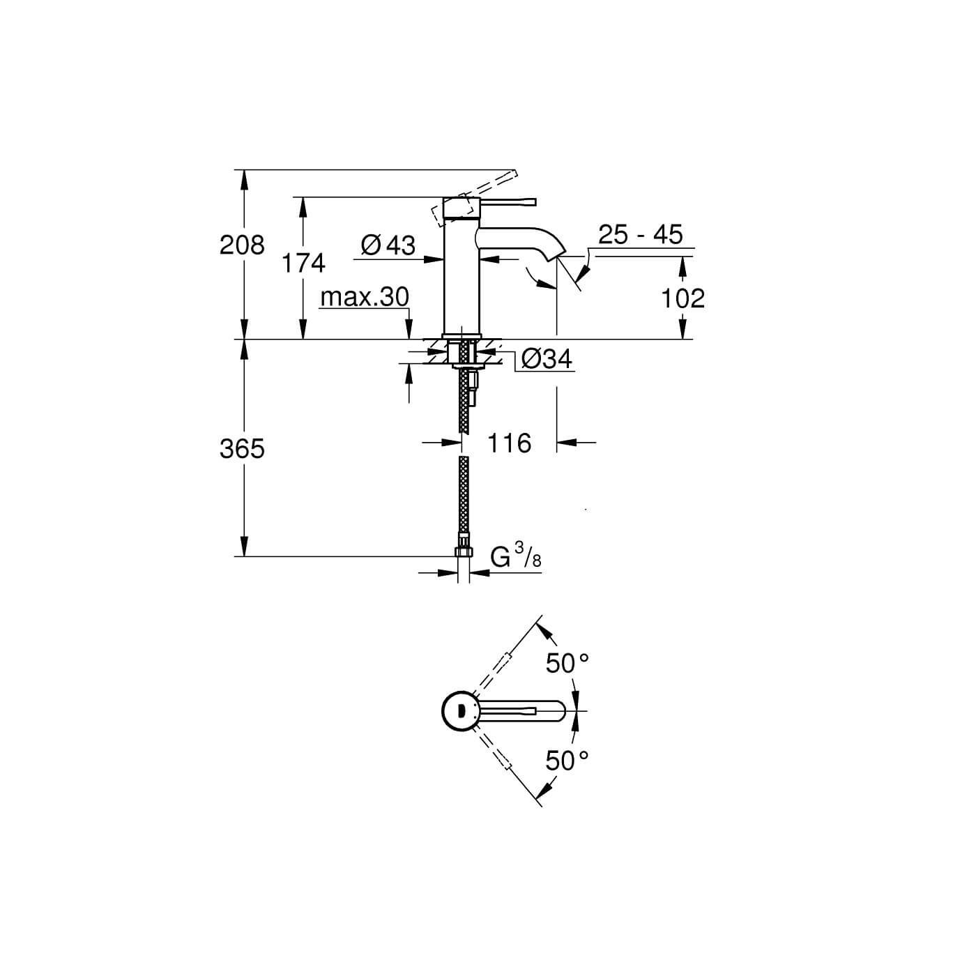 Bateria Umywalkowa Rozmiar S Essence Brushed Warm Sunset 24172DL1 Grohe Bateria Umywalkowa Rozmiar S Essence Brushed Warm Sunset 24172DL1 Grohe
