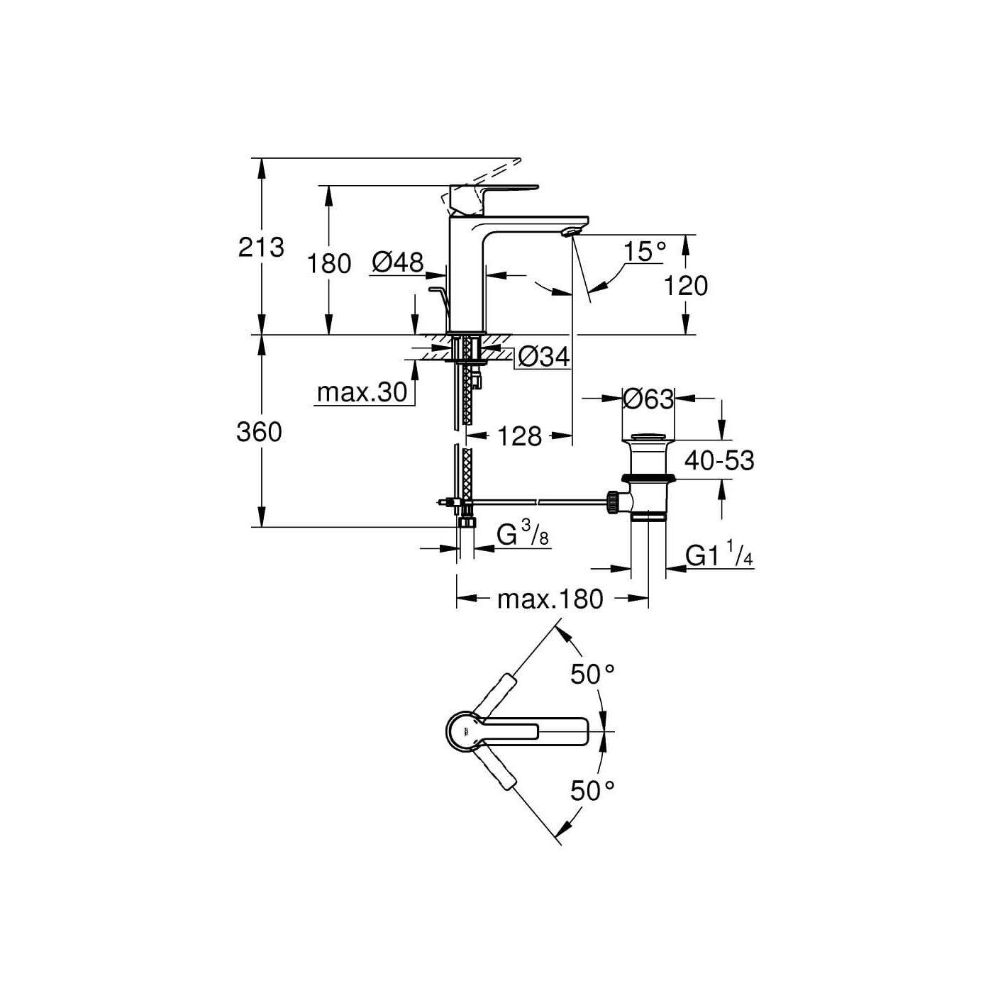 Bateria Umywalkowa Rozmiar S Lineare 32114001 Grohe Bateria Umywalkowa Rozmiar S Lineare 32114001 Grohe