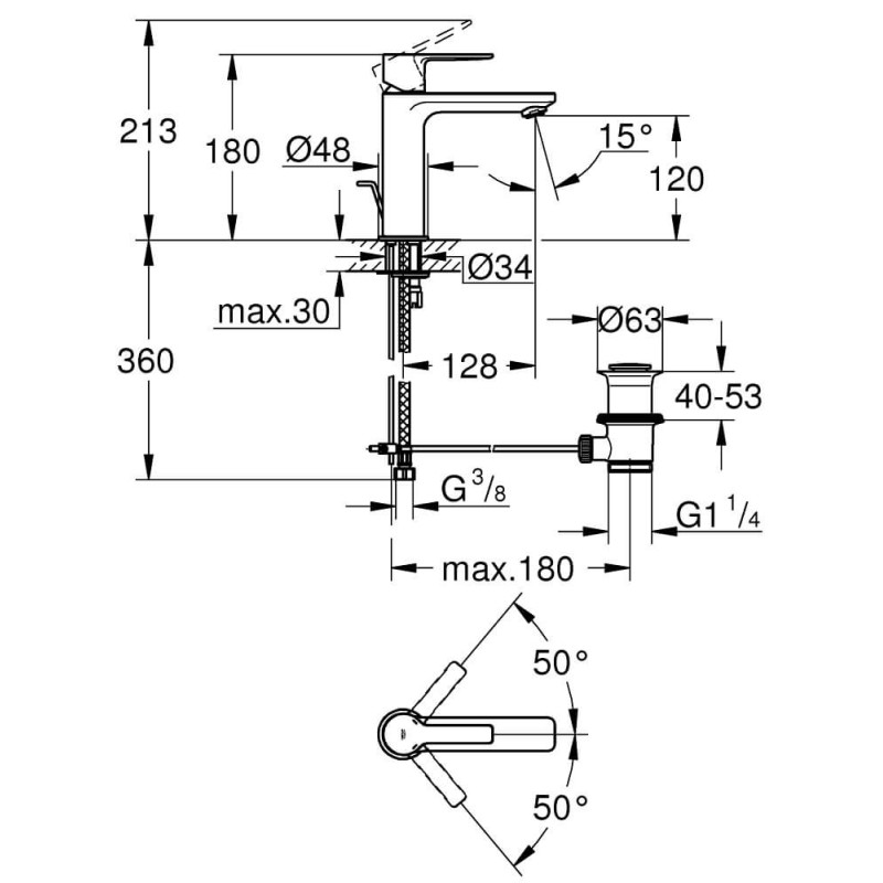 Bateria Umywalkowa Rozmiar S Lineare 32114001 Grohe Bateria Umywalkowa Rozmiar S Lineare 32114001 Grohe