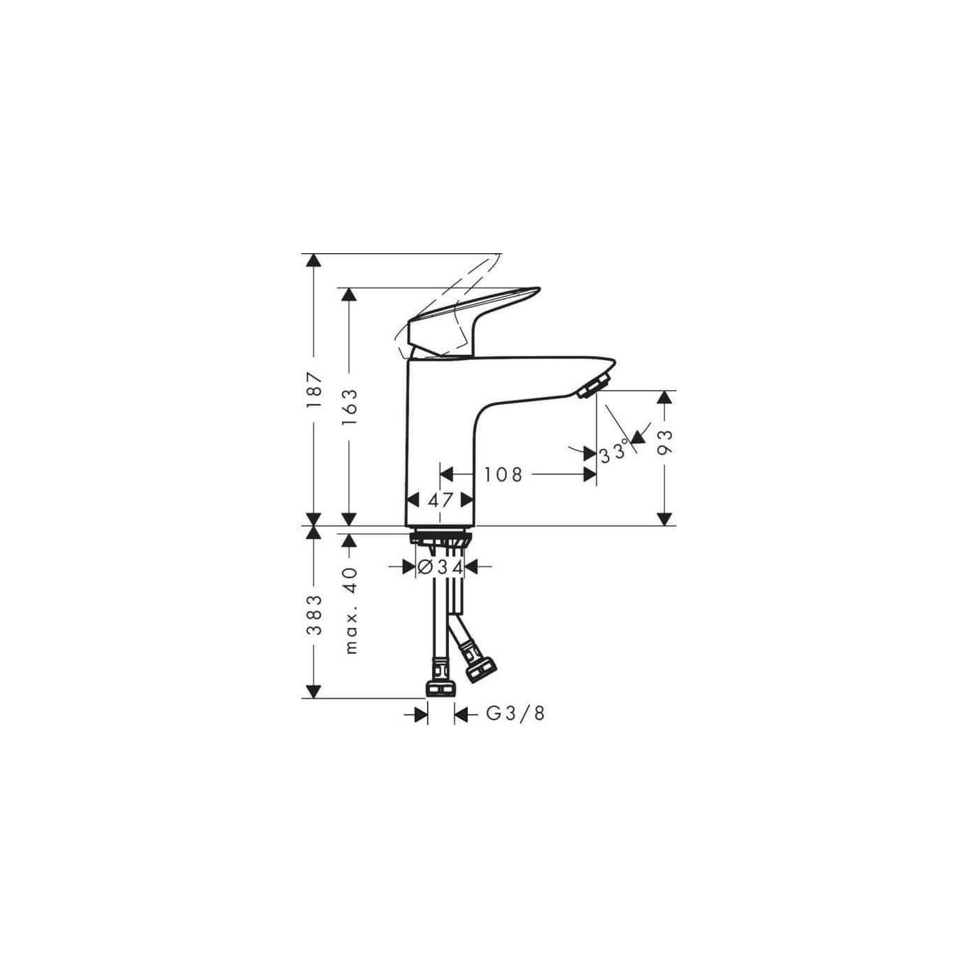 Bateria Umywalkowa Logis Comfort Zone 100 Push Open 71107000 Hansgrohe Bateria Umywalkowa Logis Comfort Zone 100 Push Open 71107000 Hansgrohe