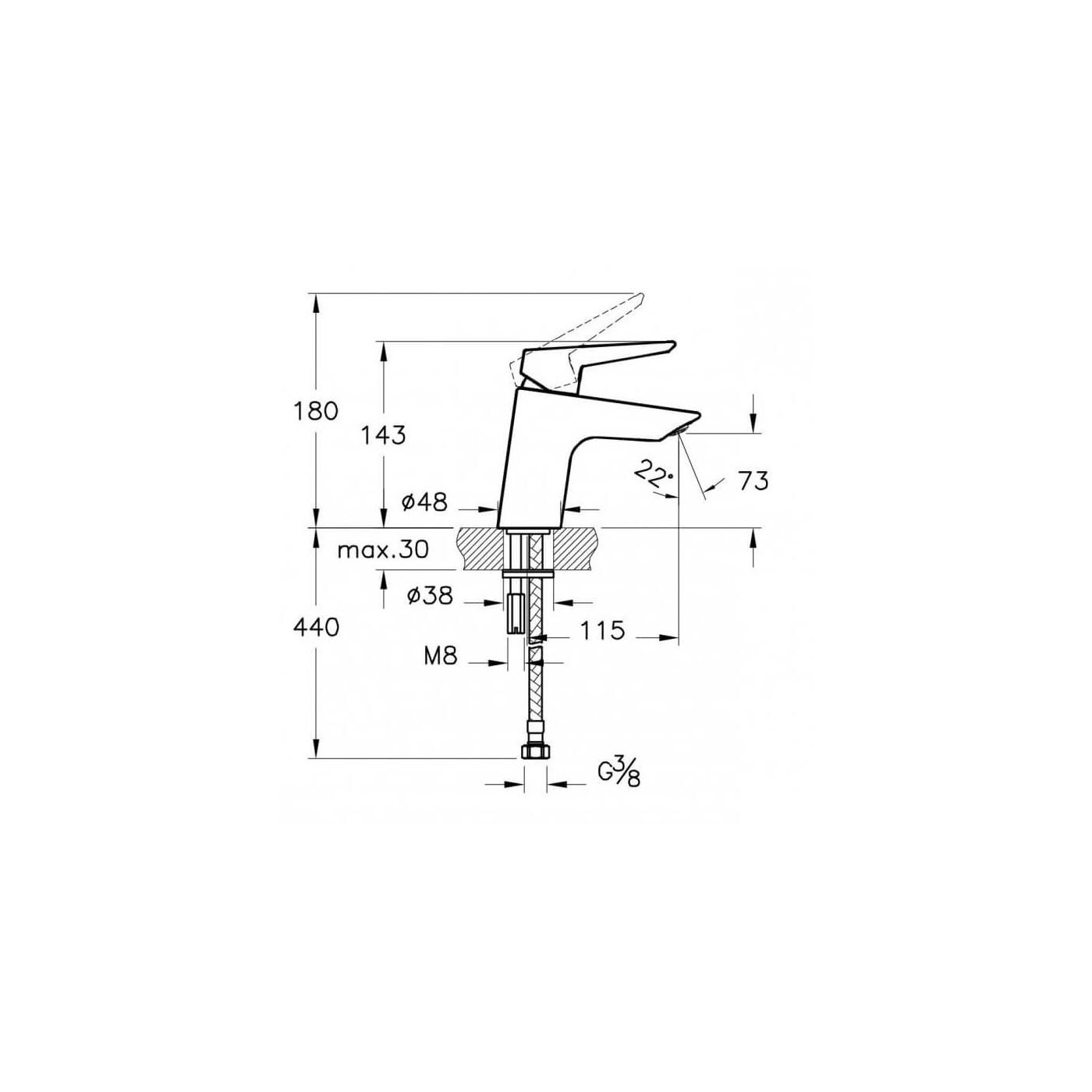 Bateria Umywalkowa Solid S A42440EXP Vitra Bateria Umywalkowa Solid S A42440EXP Vitra