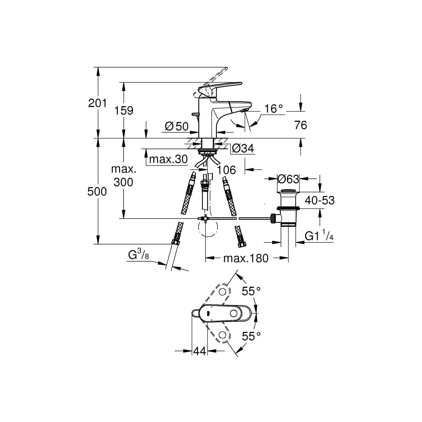 Bateria Umywalkowa Rozmiar S Europlus 33155002 Grohe Bateria Umywalkowa Rozmiar S Europlus 33155002 Grohe
