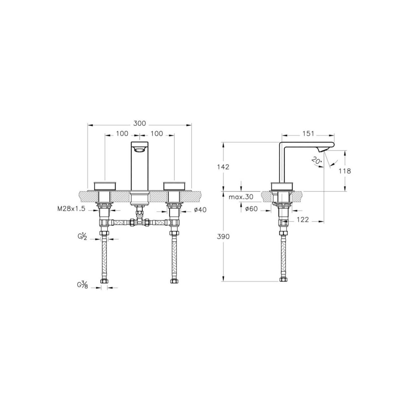Bateria Umywalkowa Memoria 3-OTW P/T A4231557 Vitra Bateria Umywalkowa Memoria 3-OTW P/T A4231557 Vitra