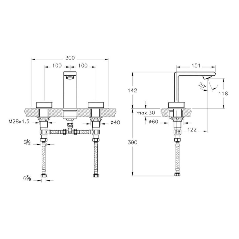 Bateria Umywalkowa Memoria 3-OTW P/T A4231557 Vitra Bateria Umywalkowa Memoria 3-OTW P/T A4231557 Vitra