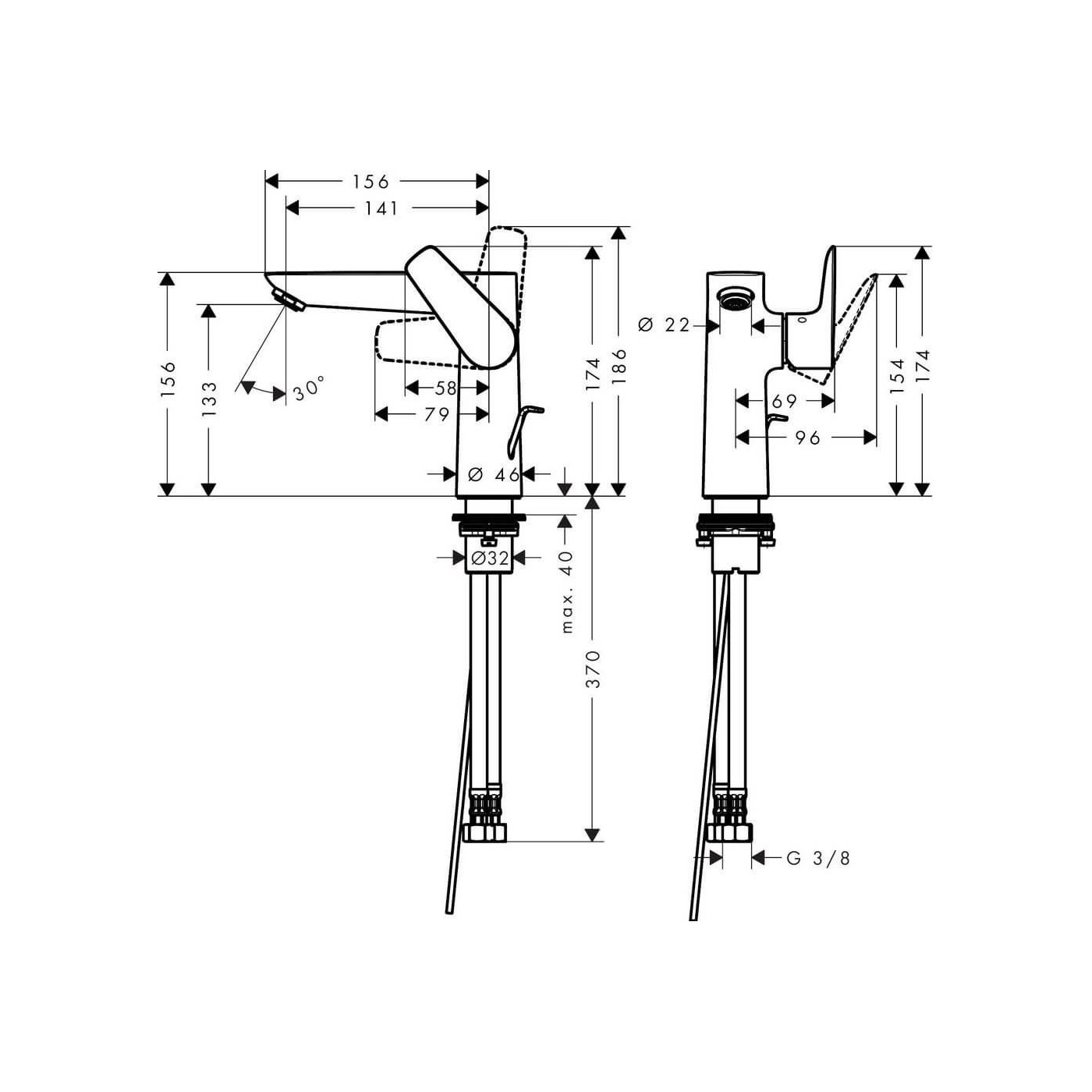 Bateria Umywalkowa Talis E Chrom 71754000 HANSGROHE Bateria Umywalkowa Talis E Chrom 71754000 HANSGROHE
