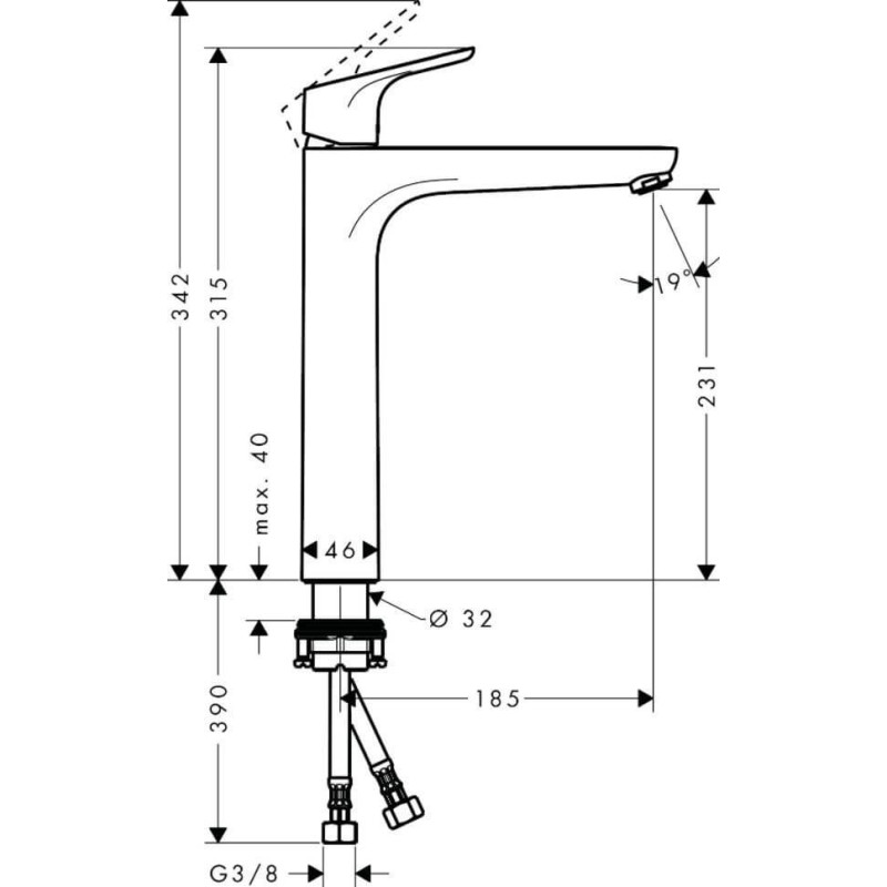 Bateria Umywalkowa Focus 230 Wysoka 31532000 HANSGROHE Bateria Umywalkowa Focus 230 Wysoka 31532000 HANSGROHE