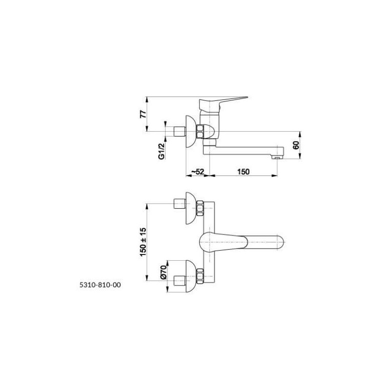 Bateria Umywalkowa Ścienna Leonit 5310-810-00 KFA Bateria Umywalkowa Ścienna Leonit 5310-810-00 KFA