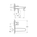 Bateria Umywalkowa X-Line Ścienna P/T A42399EXP Vitra Bateria Umywalkowa X-Line Ścienna P/T A42399EXP Vitra
