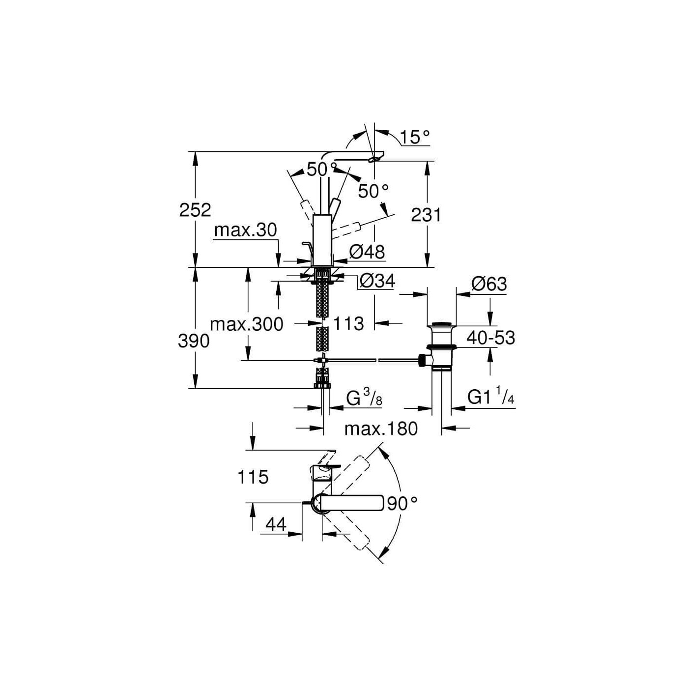 Bateria Umywalkowa Lineare 23296001 Grohe Bateria Umywalkowa Lineare 23296001 Grohe