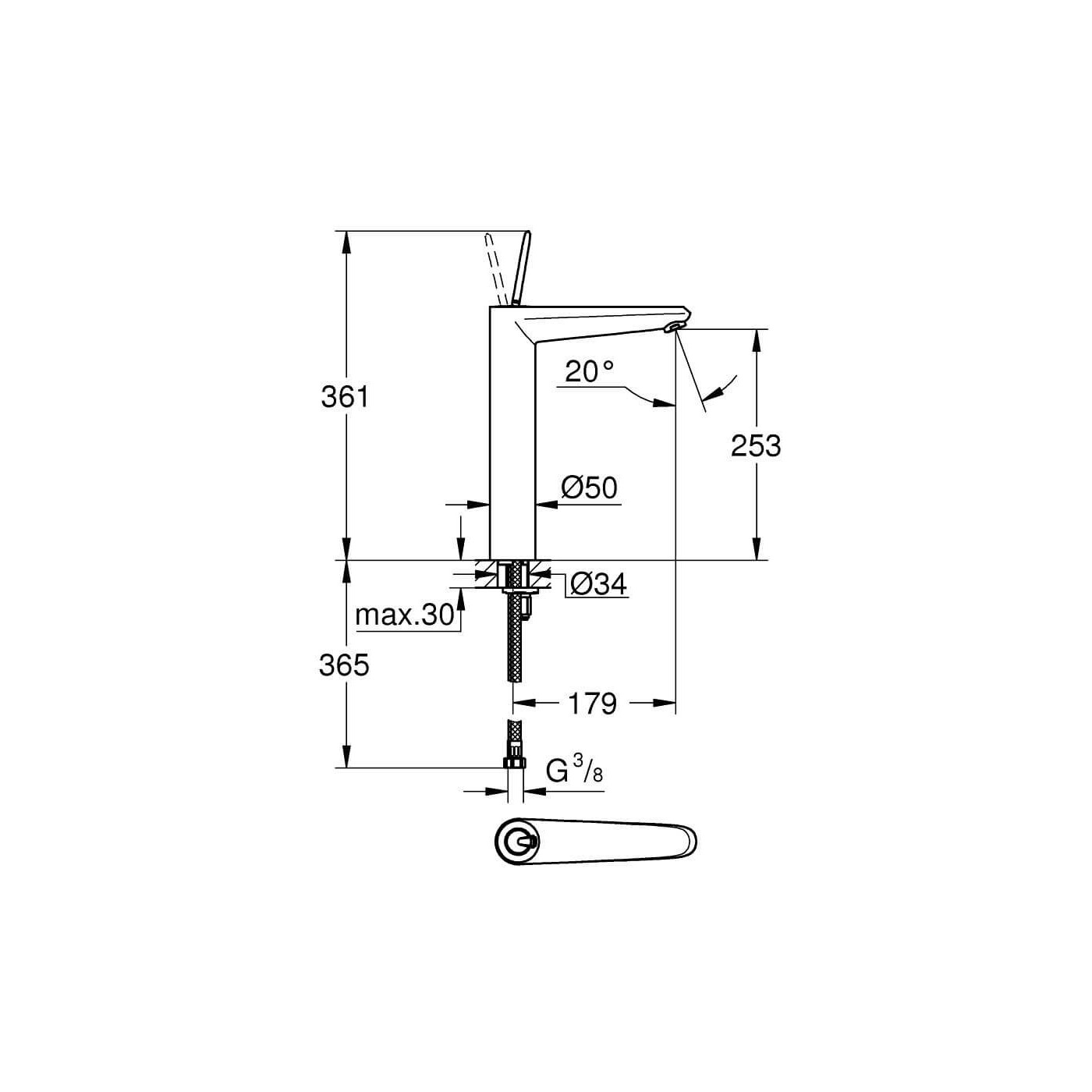 Bateria Umywalkowa Rozmiar XL Eurodisc Joy 23428000 Grohe Bateria Umywalkowa Rozmiar XL Eurodisc Joy 23428000 Grohe