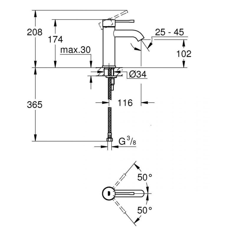Bateria Umywalkowa Essence Hard Graphite 24172A01 Grohe Bateria Umywalkowa Essence Hard Graphite 24172A01 Grohe