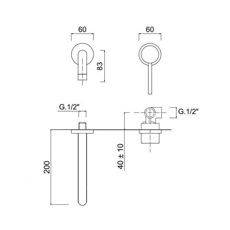 Bateria Umywalkowa Podtynkowa Z Wylewką 20cm Futuro Chrom 6520-20 Giulini Giovanni Bateria Umywalkowa Podtynkowa Z Wylewką 20cm Futuro Chrom 6520-20 Giulini Giovanni