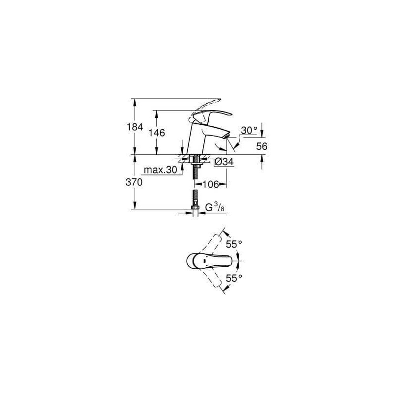 Bateria Umywalkowa Eurosmart Chrom 32467002 Grohe Bateria Umywalkowa Eurosmart Chrom 32467002 Grohe