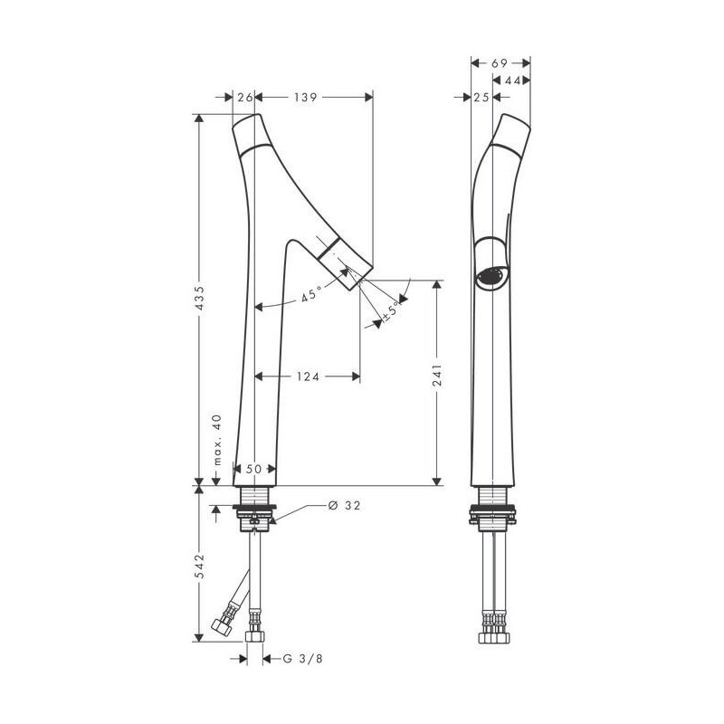 Bateria Umywalkowa Axor Starck Chrom 12013000 Hansgrohe Bateria Umywalkowa Axor Starck Chrom 12013000 Hansgrohe