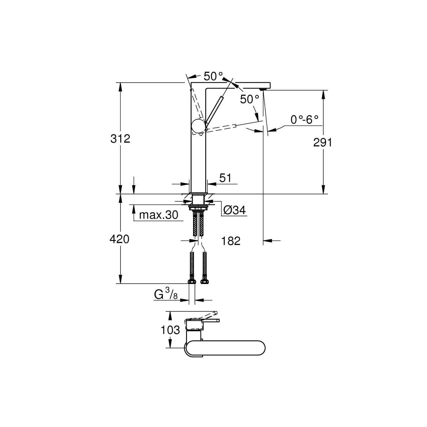 Bateria Umywalkowa Grohe Plus Rozmiar XL Chrom 32618003 Grohe Bateria Umywalkowa Grohe Plus Rozmiar XL Chrom 32618003 Grohe