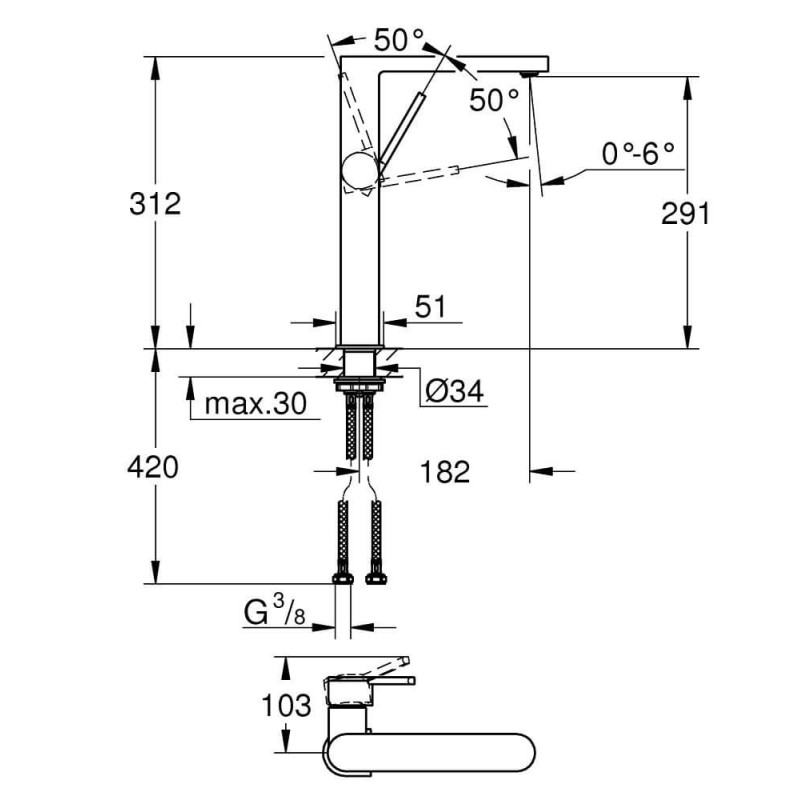 Bateria Umywalkowa Grohe Plus Rozmiar XL Chrom 32618003 Grohe Bateria Umywalkowa Grohe Plus Rozmiar XL Chrom 32618003 Grohe