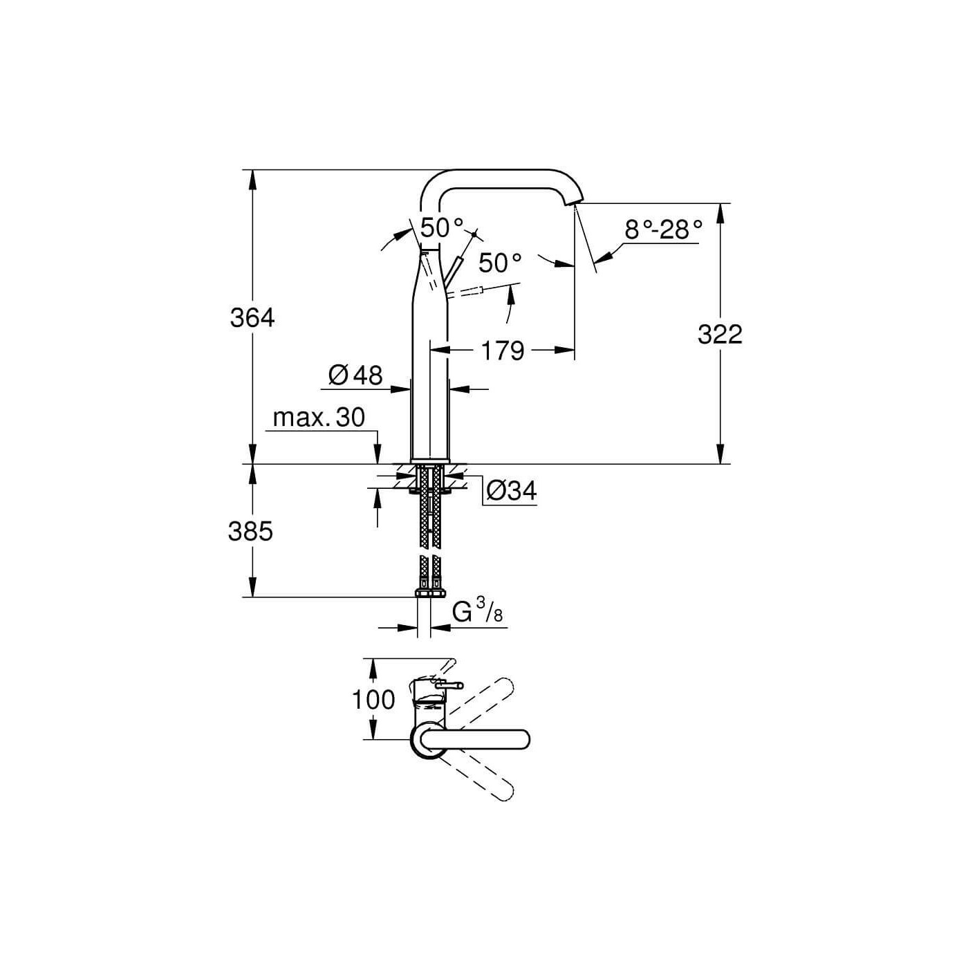 Bateria Umywalkowa Essence Brushed Warm Sunset 24170DL1 Grohe Bateria Umywalkowa Essence Brushed Warm Sunset 24170DL1 Grohe