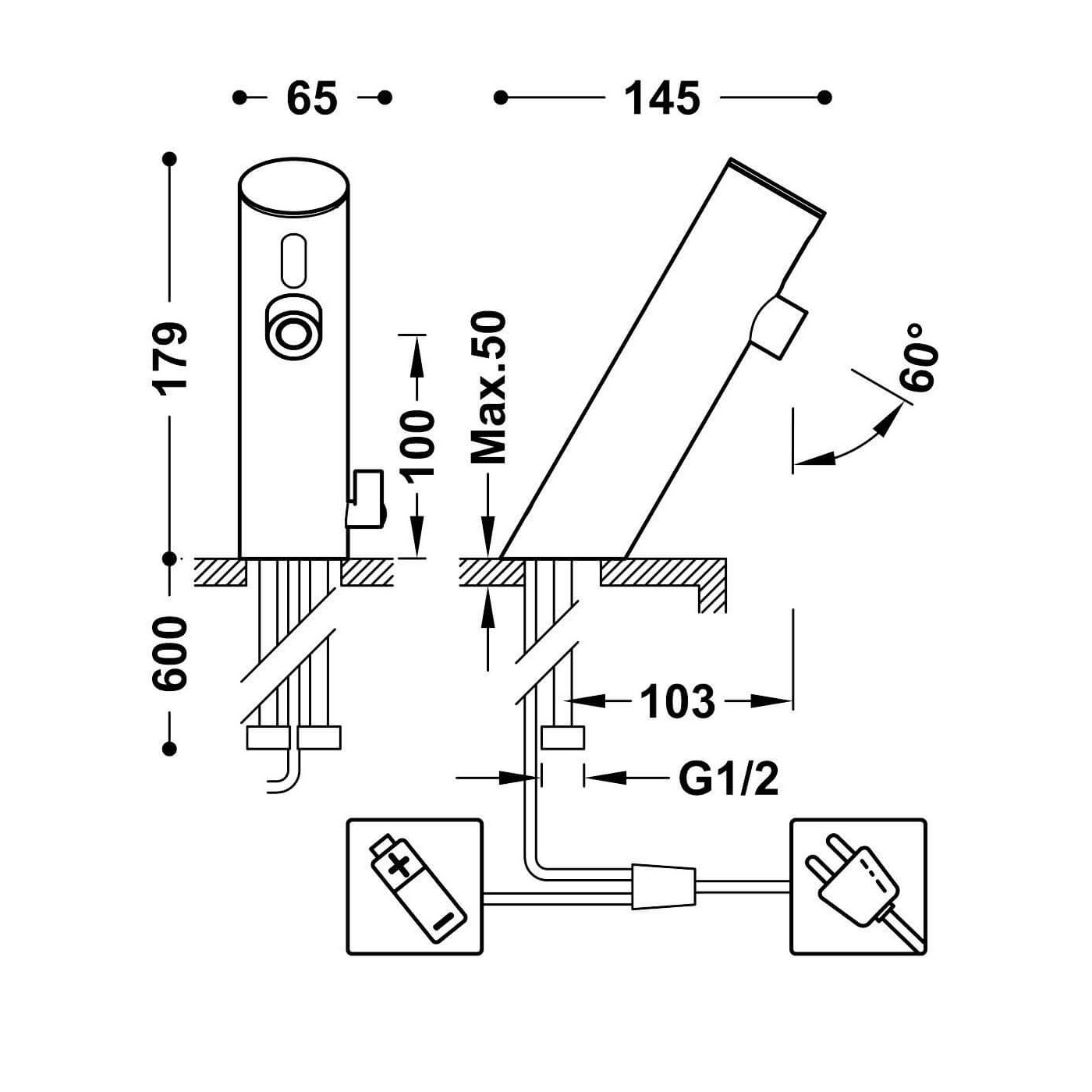 Bateria Umywalkowa Elektroniczna Basic 39210301 Tres Bateria Umywalkowa Elektroniczna Basic 39210301 Tres