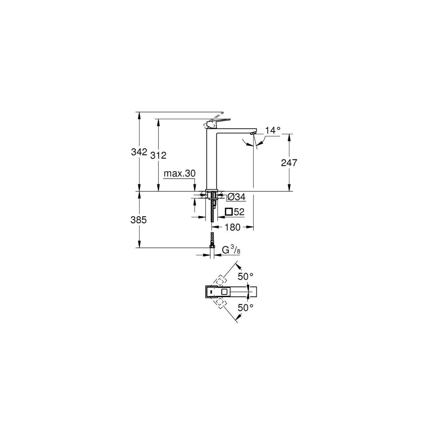 Bateria Umywalkowa Eurocube XL Brushed Hard Graphite 23406AL0 Grohe Bateria Umywalkowa Eurocube XL Brushed Hard Graphite 23406AL0 Grohe