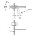 Bateria Umywalkowa Eurocube Podtynkowa S Brushed Hard Graphite 19895AL0 Grohe Bateria Umywalkowa Eurocube Podtynkowa S Brushed Hard Graphite 19895AL0 Grohe