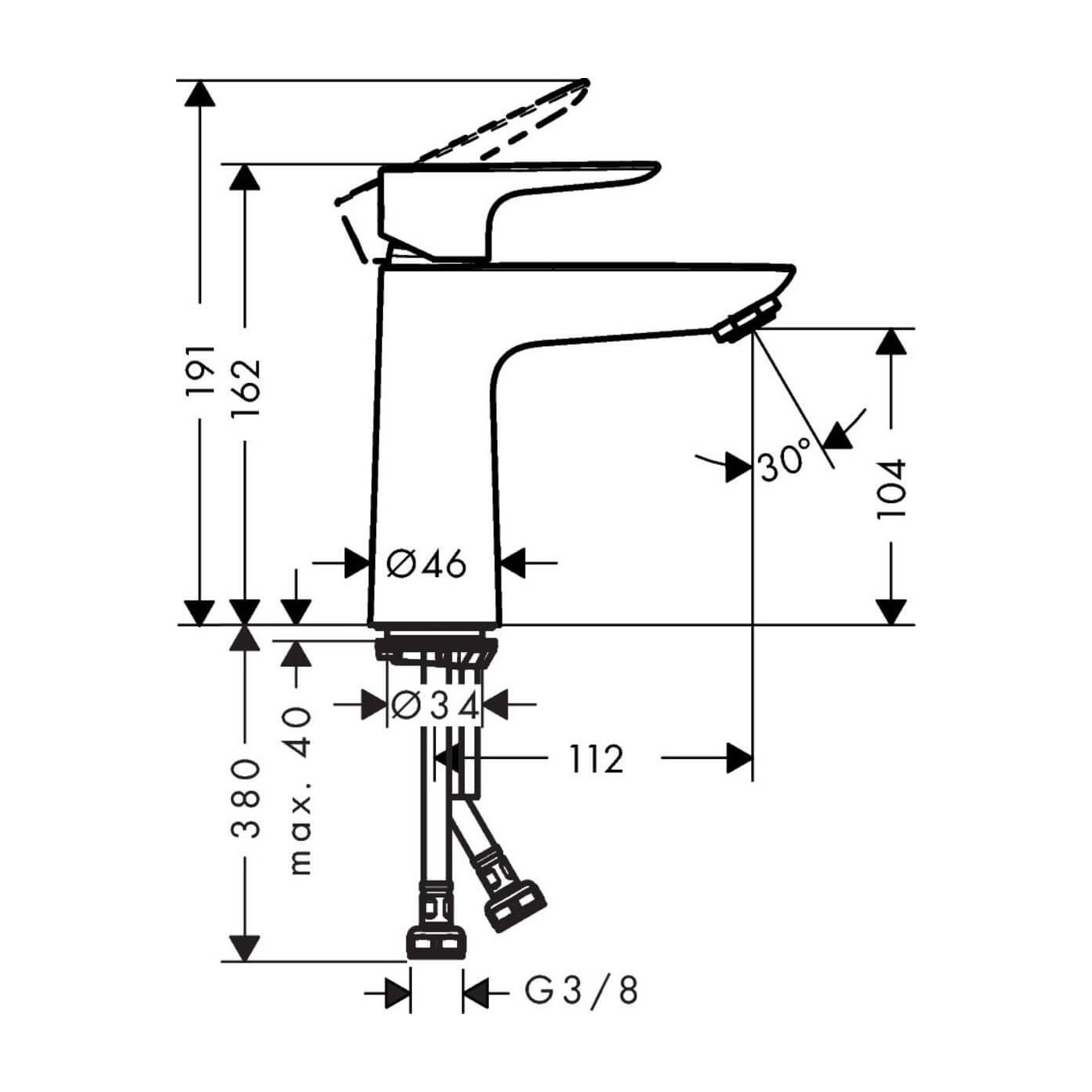 Bateria Umywalkowa Talis E 71712670 Hansgrohe Bateria Umywalkowa Talis E 71712670 Hansgrohe