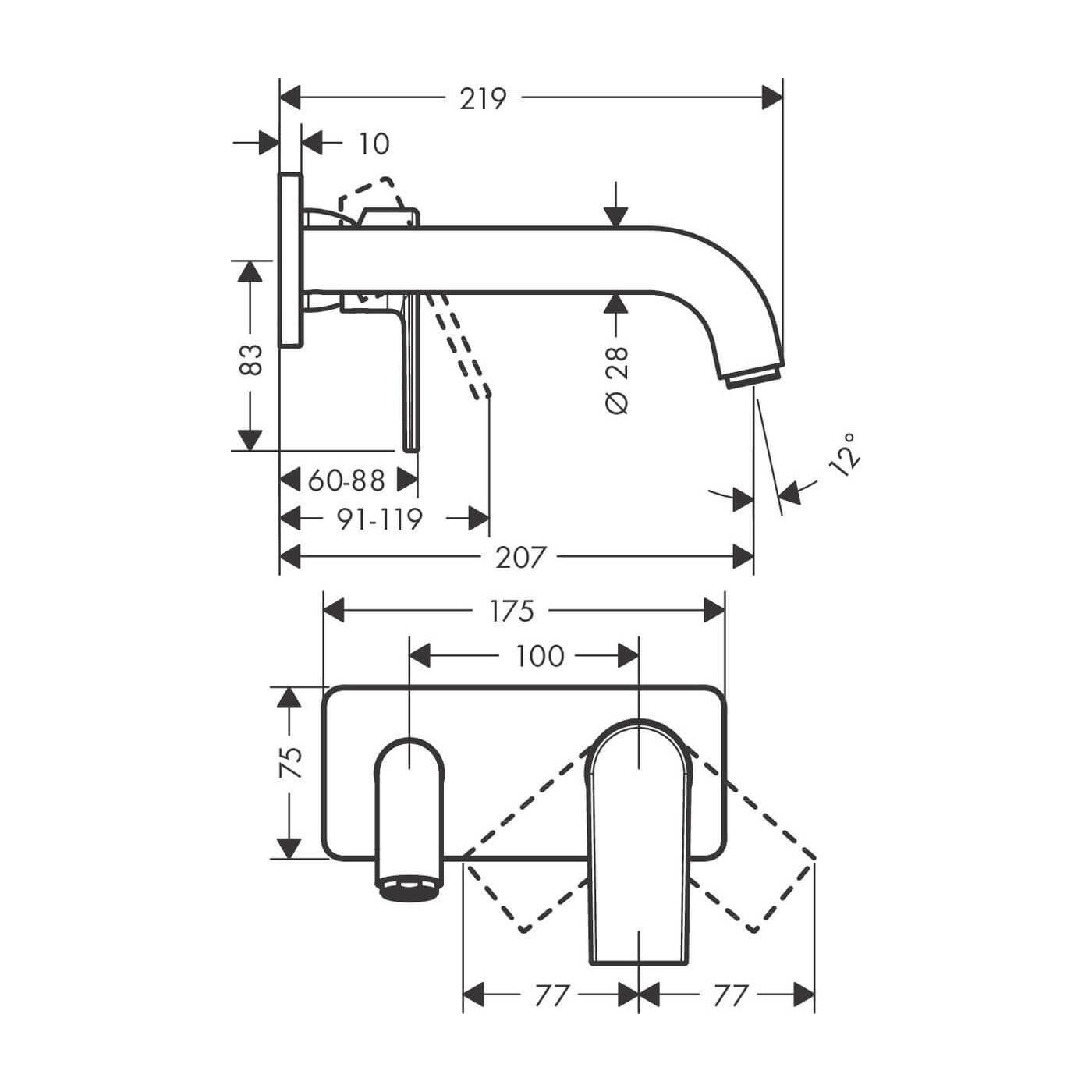 Bateria Umywalkowa Podtynkowa Vernis Shape 71578000 Hansgrohe Bateria Umywalkowa Podtynkowa Vernis Shape 71578000 Hansgrohe
