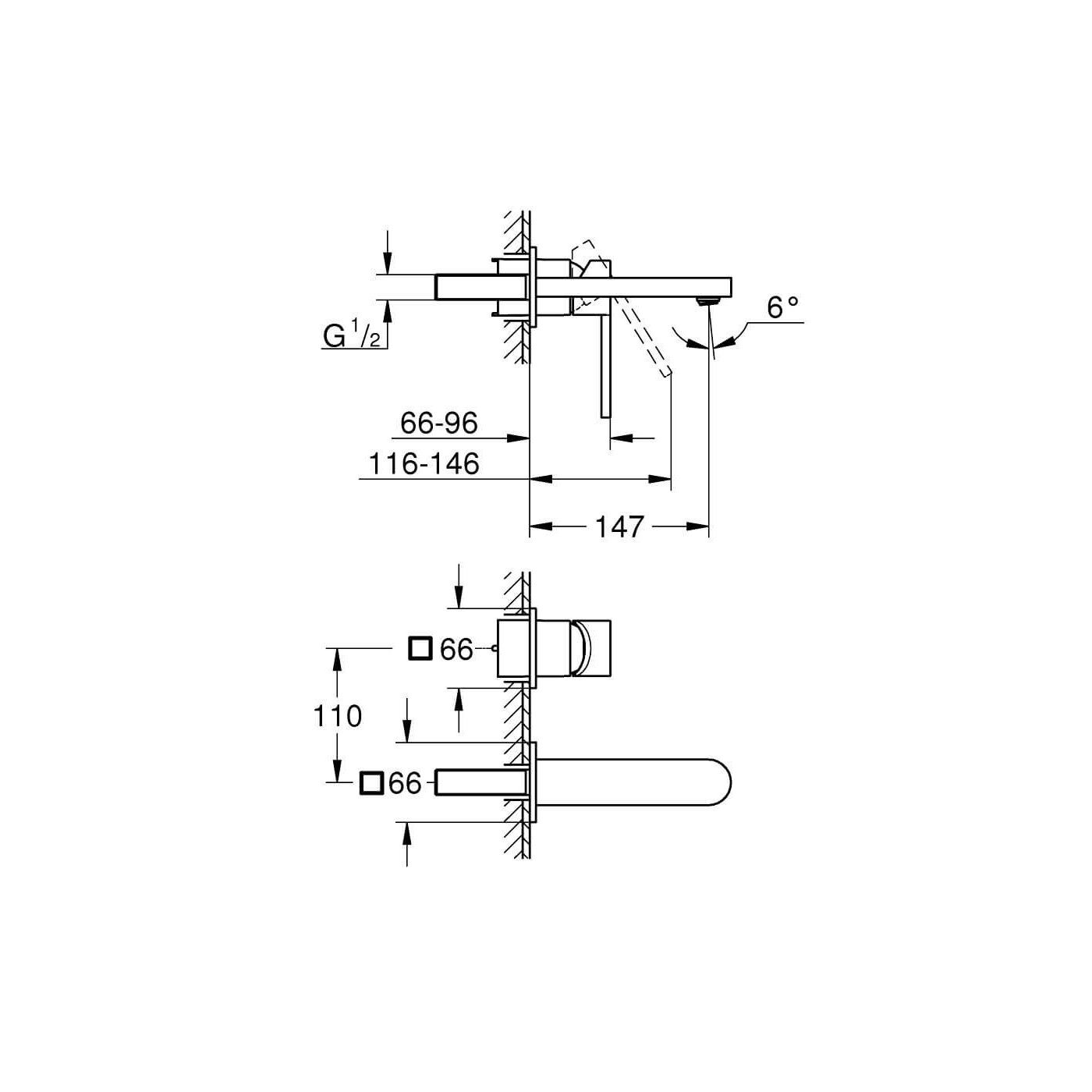 2-Otworowa Bateria Umywalkowa Rozmiar M GROHE Plus Brushed Hard Graphite 29303AL3 Grohe 2-Otworowa Bateria Umywalkowa Rozmiar M GROHE Plus Brushed Hard Graphite 29303AL3 Grohe