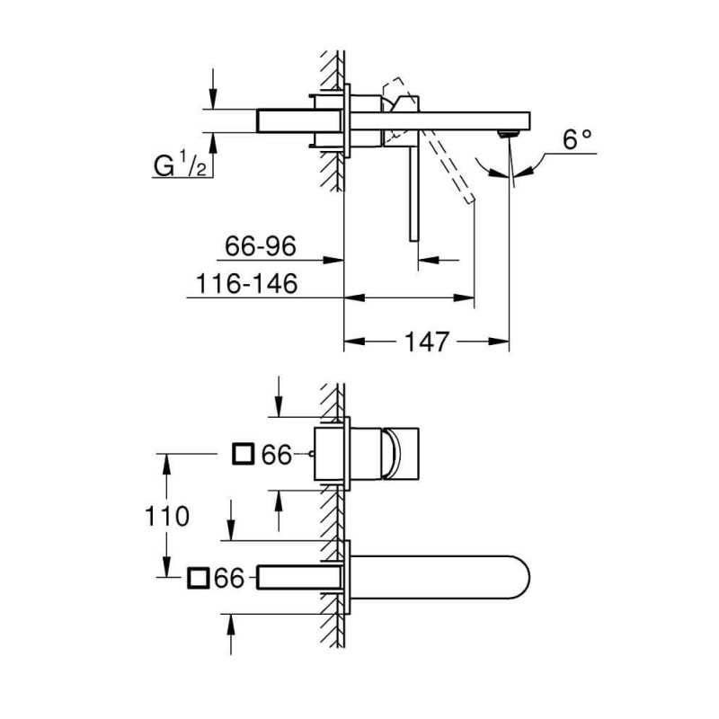 2-Otworowa Bateria Umywalkowa Rozmiar M GROHE Plus Brushed Hard Graphite 29303AL3 Grohe 2-Otworowa Bateria Umywalkowa Rozmiar M GROHE Plus Brushed Hard Graphite 29303AL3 Grohe