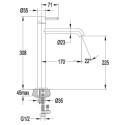 Bateria Umywalkowa Wysoka Czarna Y1212BL Omnires Bateria Umywalkowa Wysoka Czarna Y1212BL Omnires