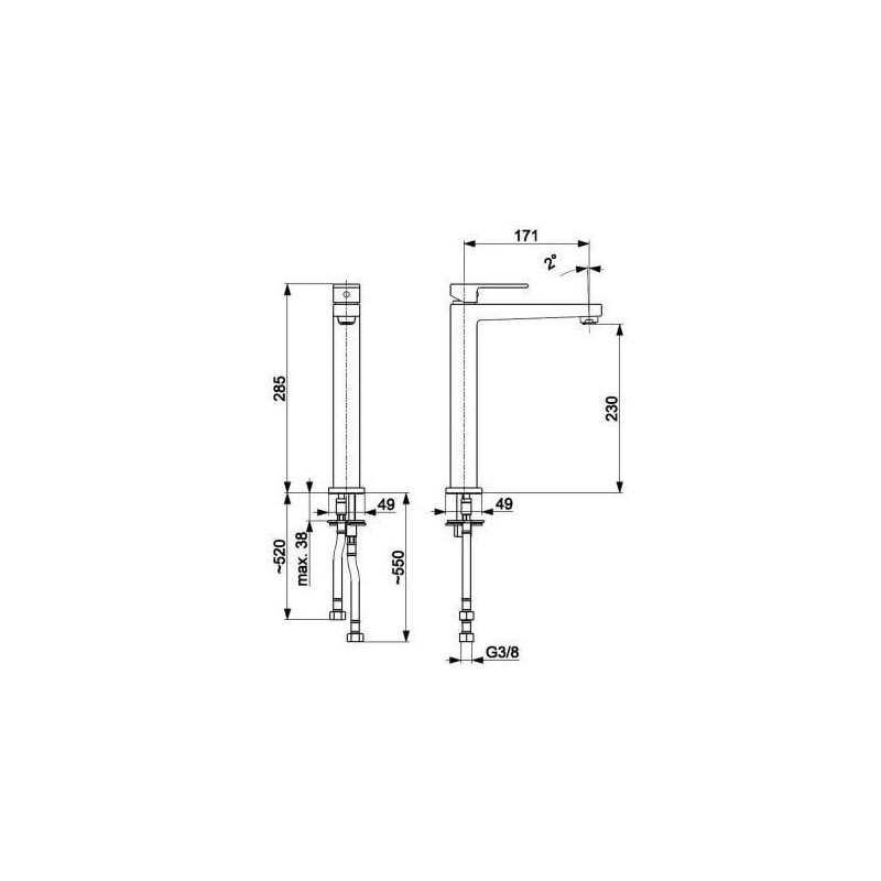 Bateria Umywalkowa Logon Czarna XL 5132-612-81 KFA Bateria Umywalkowa Logon Czarna XL 5132-612-81 KFA