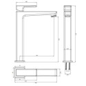 Bateria Umywalkowa Wysoka Parma Grafit PM7412GR Omnires Bateria Umywalkowa Wysoka Parma Grafit PM7412GR Omnires