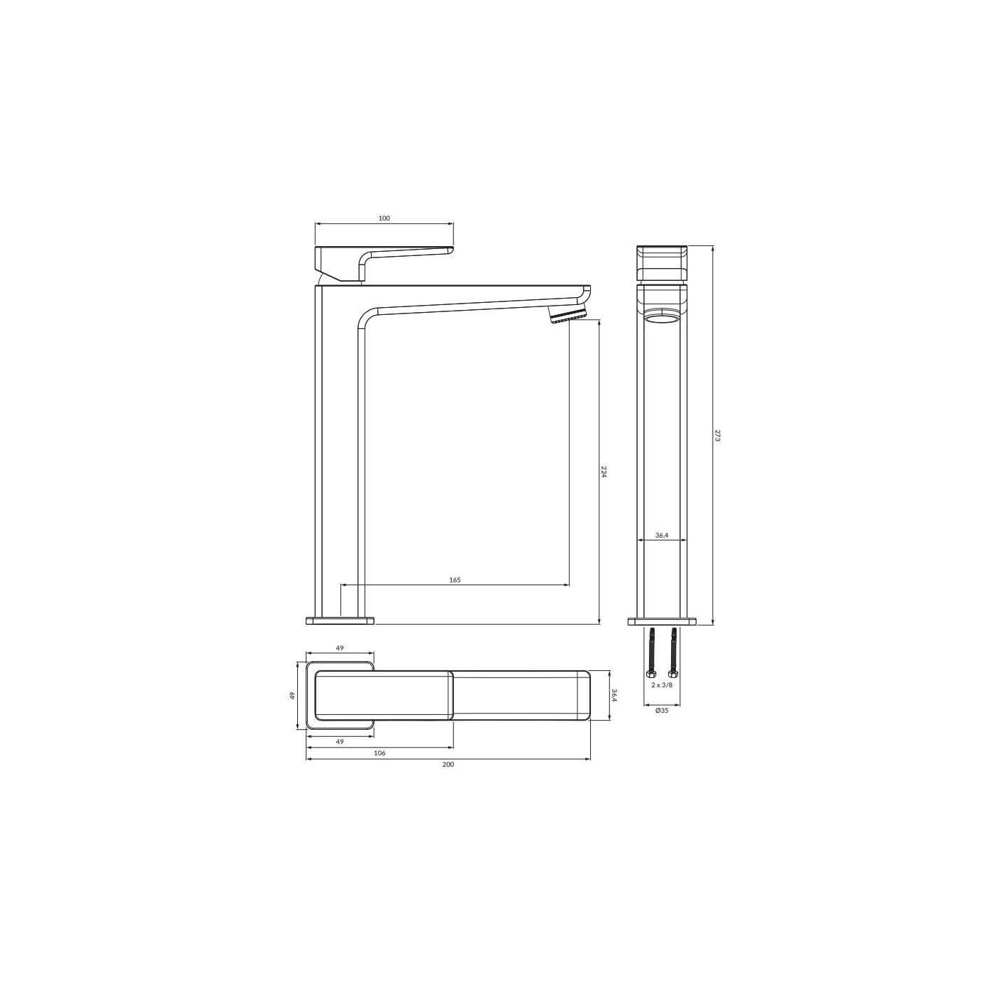 Bateria Umywalkowa Wysoka Parma Grafit PM7412GR Omnires Bateria Umywalkowa Wysoka Parma Grafit PM7412GR Omnires
