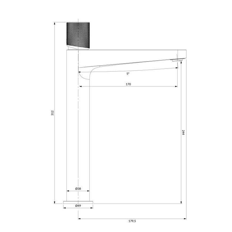 Bateria Umywalkowa Stojąca Contour Chrom CT8012CR Omnires Bateria Umywalkowa Stojąca Contour Chrom CT8012CR Omnires