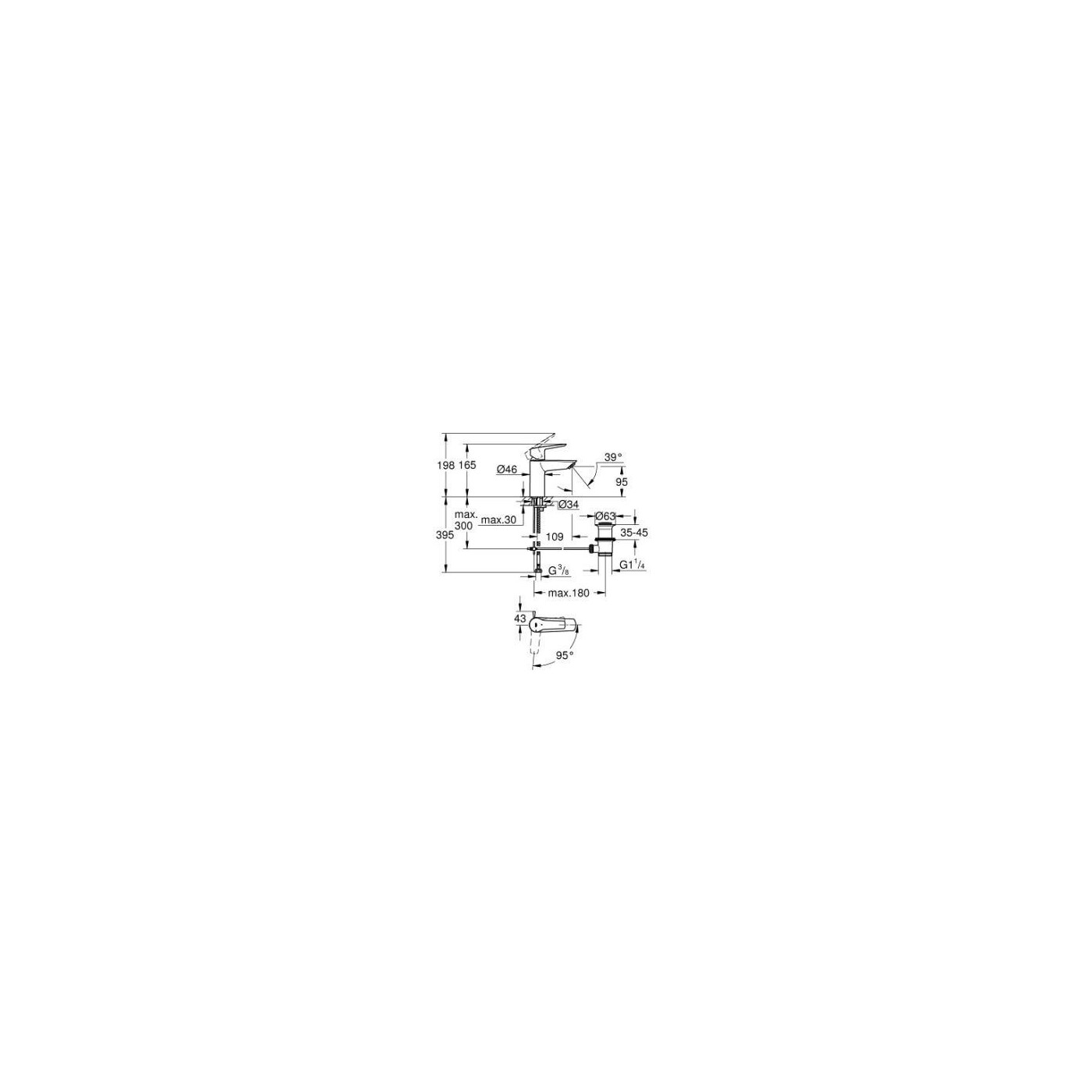 Bateria Umywalkowa Rozmiar S Start FastFixation 31137002 Grohe Bateria Umywalkowa Rozmiar S Start FastFixation 31137002 Grohe