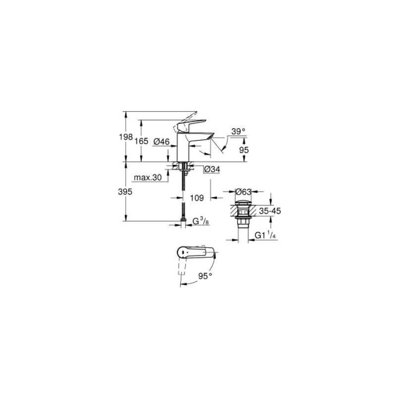 Bateria Umywalkowa Rozmiar S Start FastFixation 23551002 Grohe Bateria Umywalkowa Rozmiar S Start FastFixation 23551002 Grohe