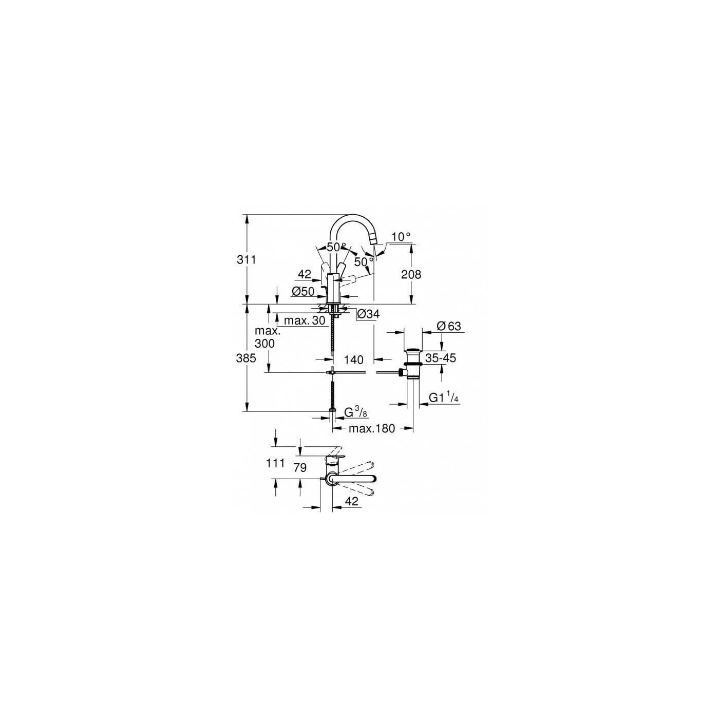 Bateria Umywalkowa Rozmiar L Start FastFixation 24203002 Grohe Bateria Umywalkowa Rozmiar L Start FastFixation 24203002 Grohe