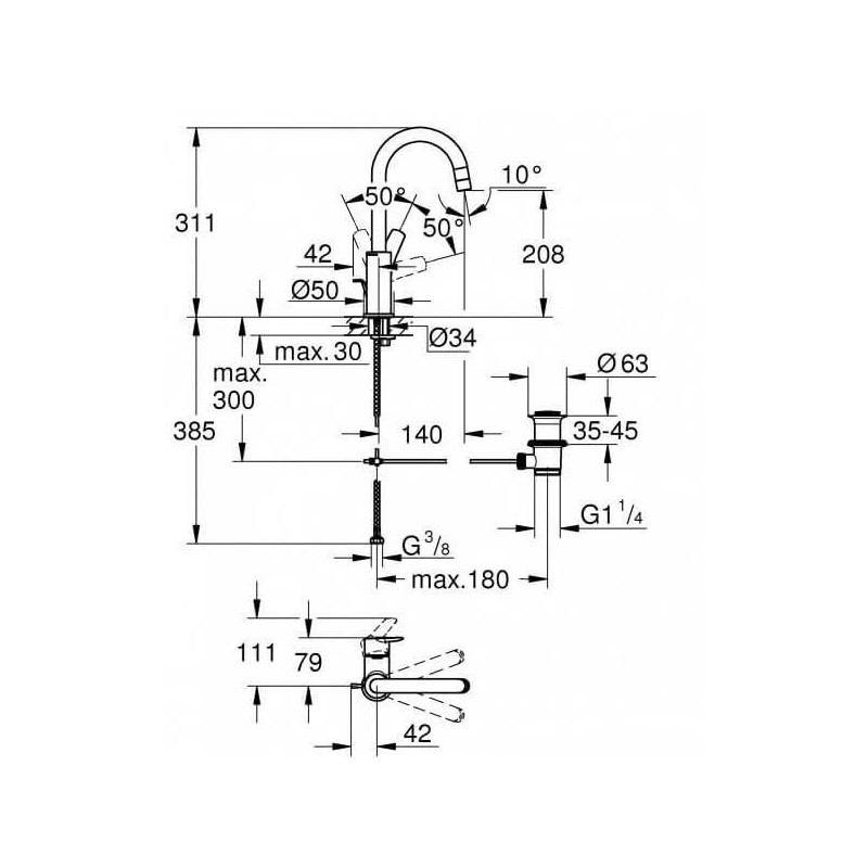 Bateria Umywalkowa Rozmiar L Start FastFixation 24203002 Grohe Bateria Umywalkowa Rozmiar L Start FastFixation 24203002 Grohe