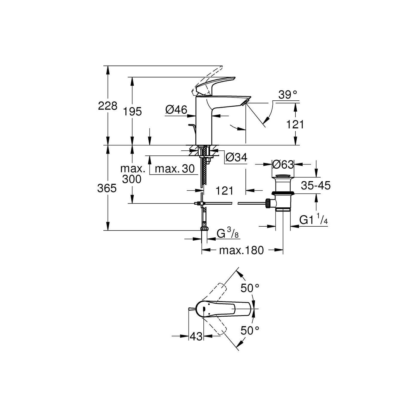 Bateria Umywalkowa Eurosmart 23322003 Grohe Bateria Umywalkowa Eurosmart 23322003 Grohe