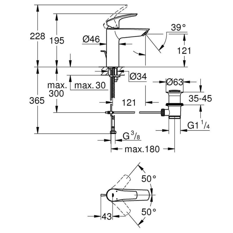 Bateria Umywalkowa Eurosmart 23322003 Grohe Bateria Umywalkowa Eurosmart 23322003 Grohe