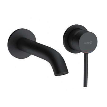 Bateria Umywalkowa Ścienna Czarny Mat 382443976 Kludi