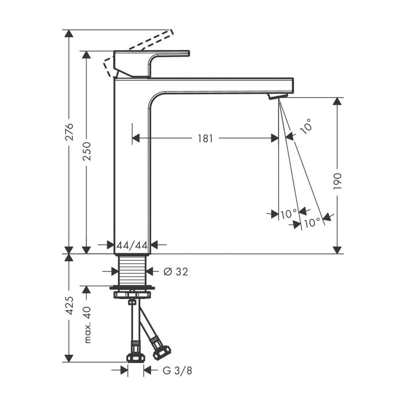Bateria Umywalkowa Wysoka Czarna Vernis Shape 190 71591670 Hansgrohe Bateria Umywalkowa Wysoka Czarna Vernis Shape 190 71591670 Hansgrohe